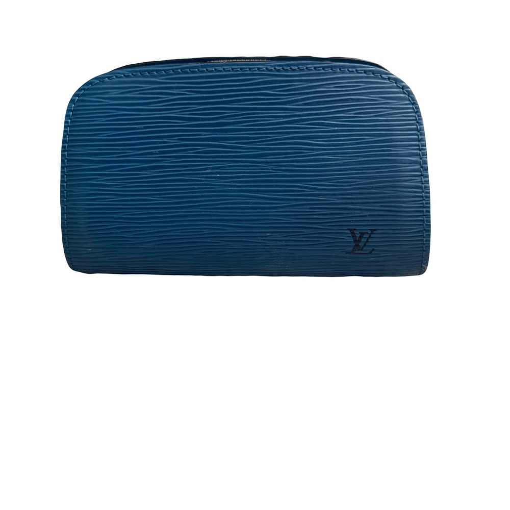 Louis Vuitton Epi Leather Dauphine PM Pouch Blue w/ COA